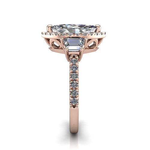 Amira Marquise Shape Halo Engagement Ring in 14K Rose Gold