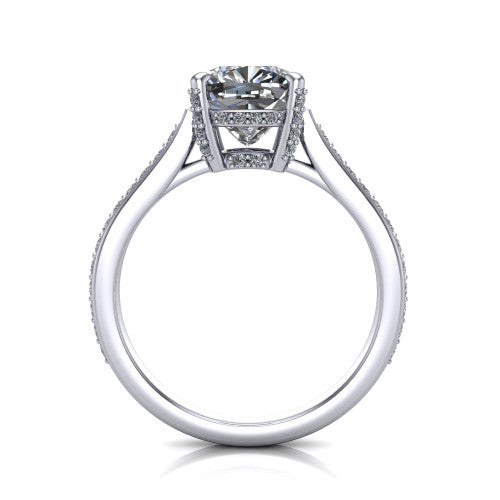 True Cushion Shape Classic Engagement Ring in Platinum
