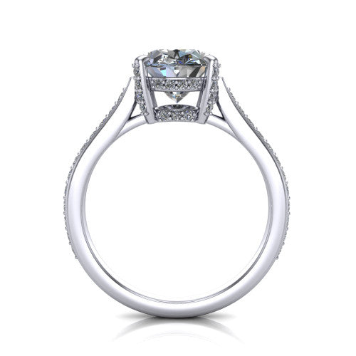 True Oval Shape Classic Engagement Ring in Platinum