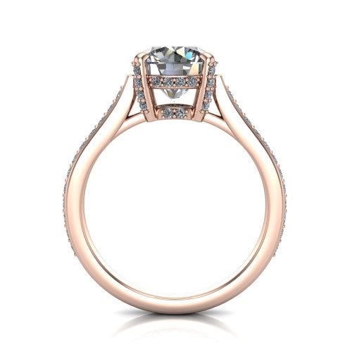 True Round Shape Classic Engagement Ring in 18K Rose Gold
