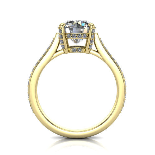True Round Shape Classic Engagement Ring in 14K Yellow Gold