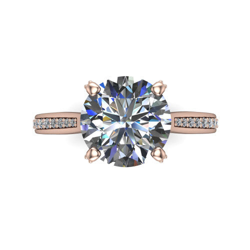True Round Shape Classic Engagement Ring in 18K Rose Gold