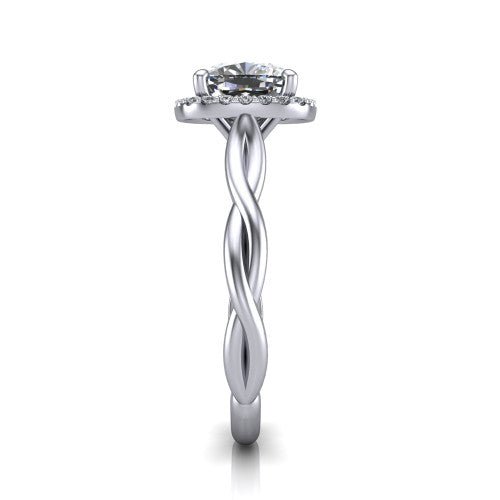 Alora Cushion Shape Halo Engagement Ring in Platinum