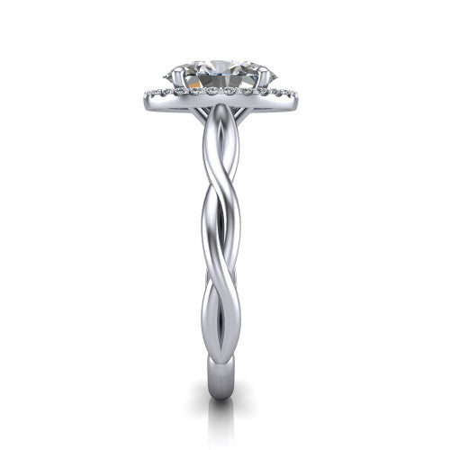 Alora Oval Shape Halo Engagement Ring in Platinum