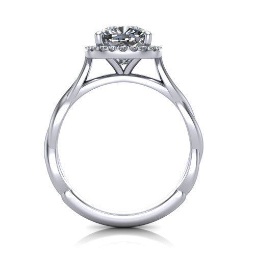 Alora Cushion Shape Halo Engagement Ring in 14K White Gold