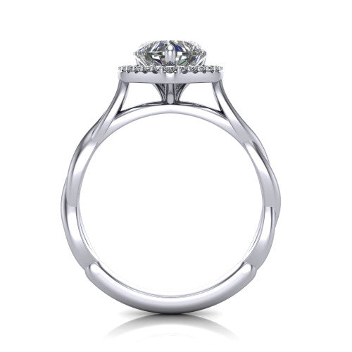 Alora Heart Shape Halo Engagement Ring in 14K White Gold