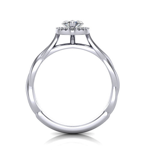Alora Marquise Shape Halo Engagement Ring in Platinum