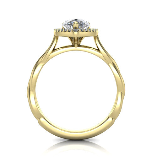 Alora Pear Shape Halo Engagement Ring in 14K Yellow Gold