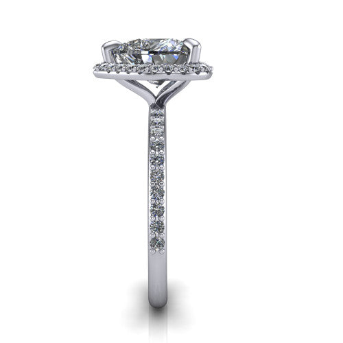 Talia Heart Shape Halo Engagement Ring in Platinum