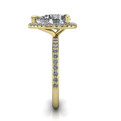 Talia Pear Shape Halo Engagement Ring in 14K Yellow Gold