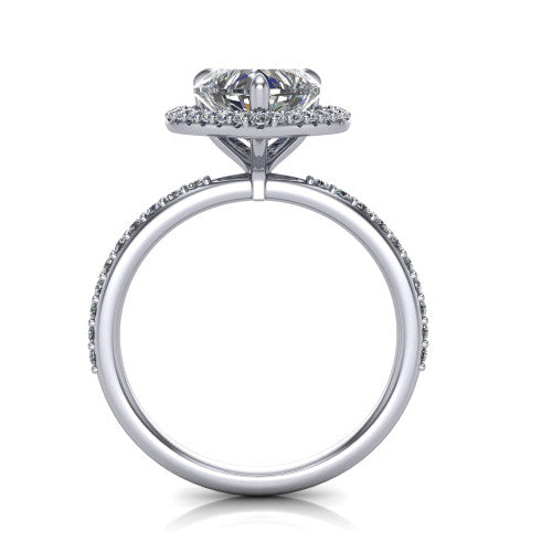 Talia Heart Shape Halo Engagement Ring in Platinum