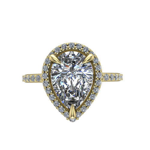 Talia Pear Shape Halo Engagement Ring in 14K Yellow Gold
