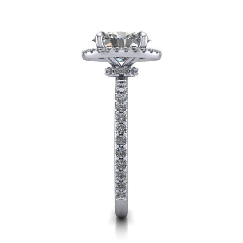 Violetta Oval Shape Halo Engagement Ring in Platinum