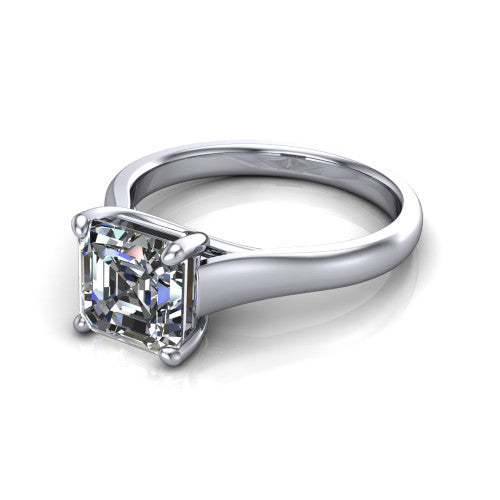 Harlow Square Emerald Shape Classic Engagement Ring in Platinum