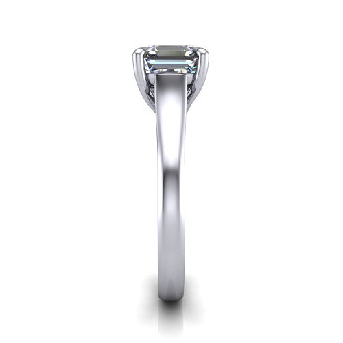 Harlow Square Emerald Shape Classic Engagement Ring in Platinum