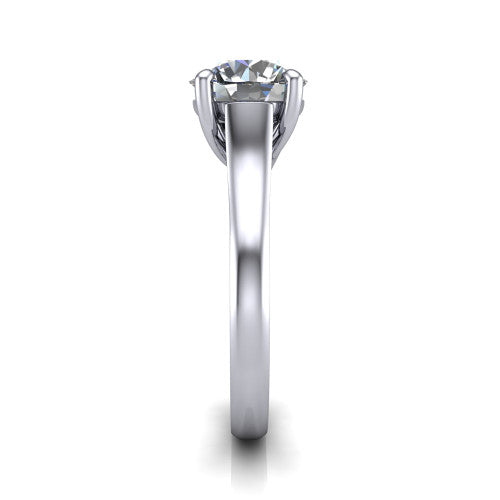 Harlow Round Shape Classic Engagement Ring in 14K White Gold