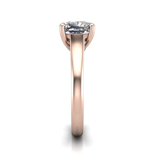 Harlow Cushion Shape Classic Engagement Ring in 14K Rose Gold