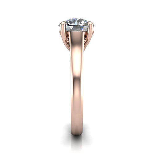 Harlow Round Shape Classic Engagement Ring in 14K Rose Gold