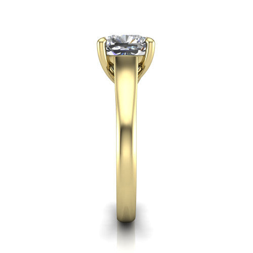 Harlow Cushion Shape Classic Engagement Ring in 14K Yellow Gold