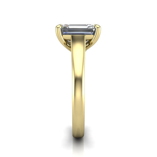 Harlow Emerald Shape Classic Engagement Ring in 14K Yellow Gold