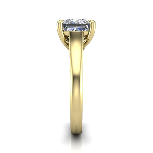 Harlow Princess Shape Classic Engagement Ring in 14K Yellow Gold