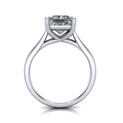 Harlow Princess Shape Classic Engagement Ring in 18K White Gold