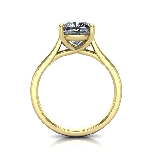 Harlow Cushion Shape Classic Engagement Ring in 18K Yellow Gold
