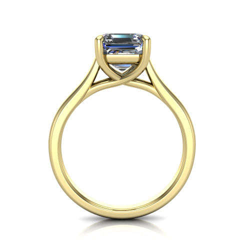Harlow Square Emerald Shape Classic Engagement Ring in 18K Yellow Gold