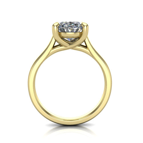 Harlow Oval Shape Classic Engagement Ring in 18K Yellow Gold