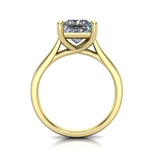Harlow Princess Shape Classic Engagement Ring in 18K Yellow Gold