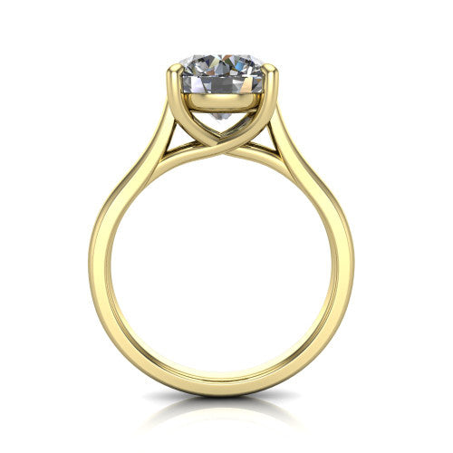 Harlow Round Shape Classic Engagement Ring in 18K Yellow Gold