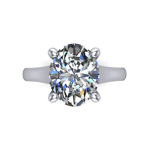 Harlow Oval Shape Classic Engagement Ring in Platinum