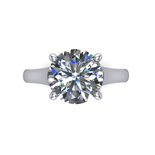 Harlow Round Shape Classic Engagement Ring in 14K White Gold