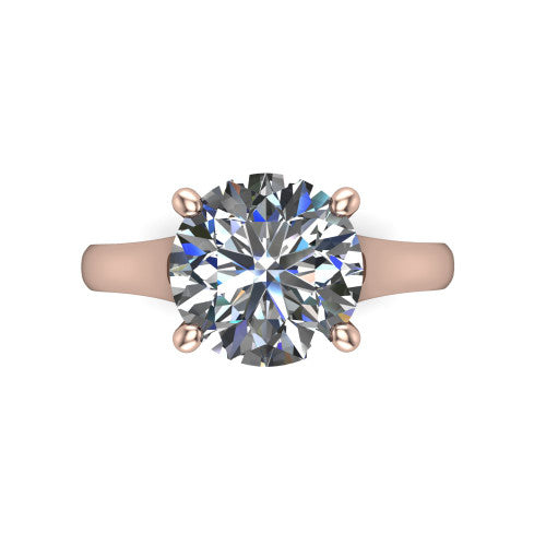 Harlow Round Shape Classic Engagement Ring in 14K Rose Gold