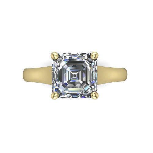 Harlow Square Emerald Shape Classic Engagement Ring in 18K Yellow Gold