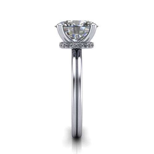 Thea Oval Shape Classic Engagement Ring in 14K White Gold