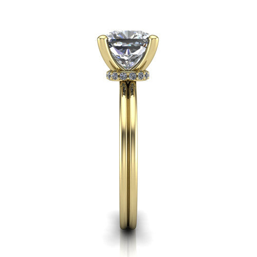 Thea Cushion Shape Classic Engagement Ring in 18K Yellow Gold
