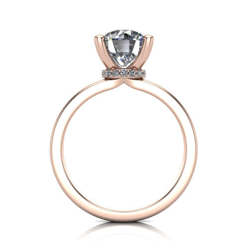 Thea Round Shape Classic Engagement Ring in 14K Rose Gold