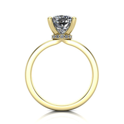 Thea Cushion Shape Classic Engagement Ring in 14K Yellow Gold