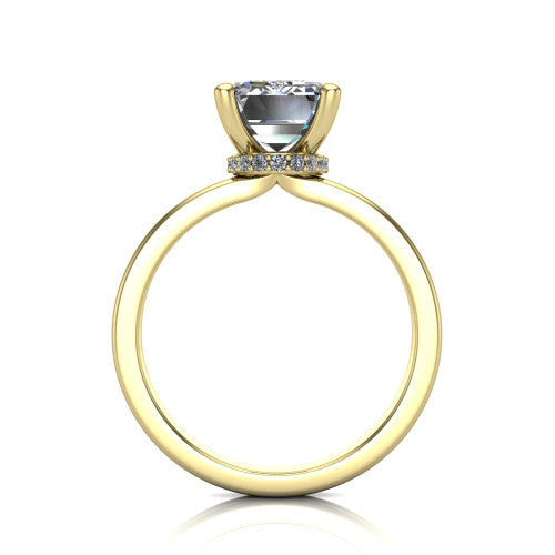 Thea Emerald Shape Classic Engagement Ring in 18K Yellow Gold