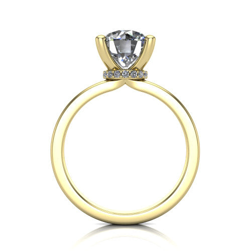 Thea Round Shape Classic Engagement Ring in 18K Yellow Gold