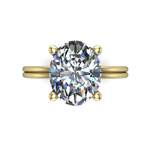 Thea Oval Shape Classic Engagement Ring in 18K Yellow Gold