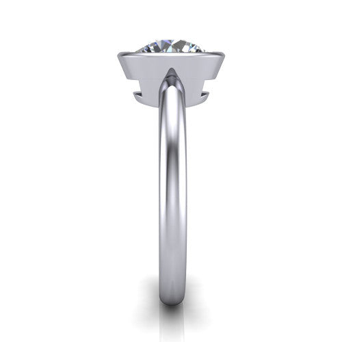 Vesper Round Shape Classic Engagement Ring in 14K White Gold