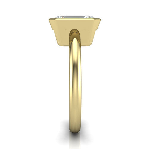 Vesper Emerald Shape Classic Engagement Ring in 18K Yellow Gold