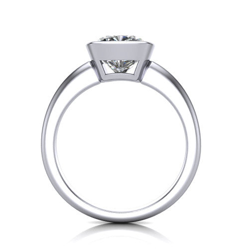 Vesper Cushion Shape Classic Engagement Ring in 14K White Gold