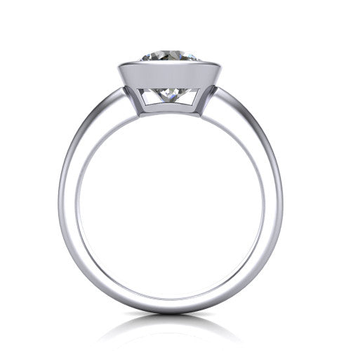 Vesper Round Shape Classic Engagement Ring in 18K White Gold