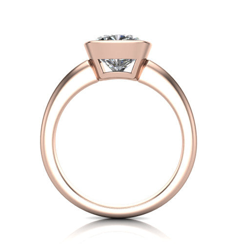 Vesper Cushion Shape Classic Engagement Ring in 14K Rose Gold