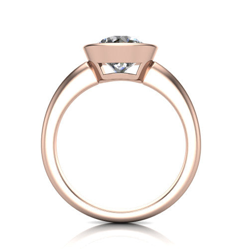 Vesper Round Shape Classic Engagement Ring in 14K Rose Gold