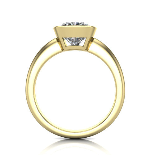 Vesper Cushion Shape Classic Engagement Ring in 18K Yellow Gold