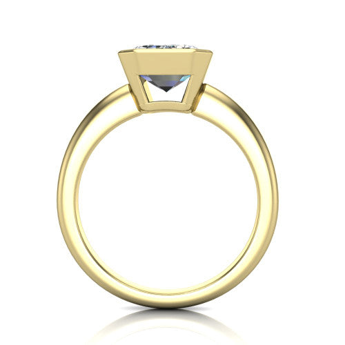 Vesper Emerald Shape Classic Engagement Ring in 18K Yellow Gold